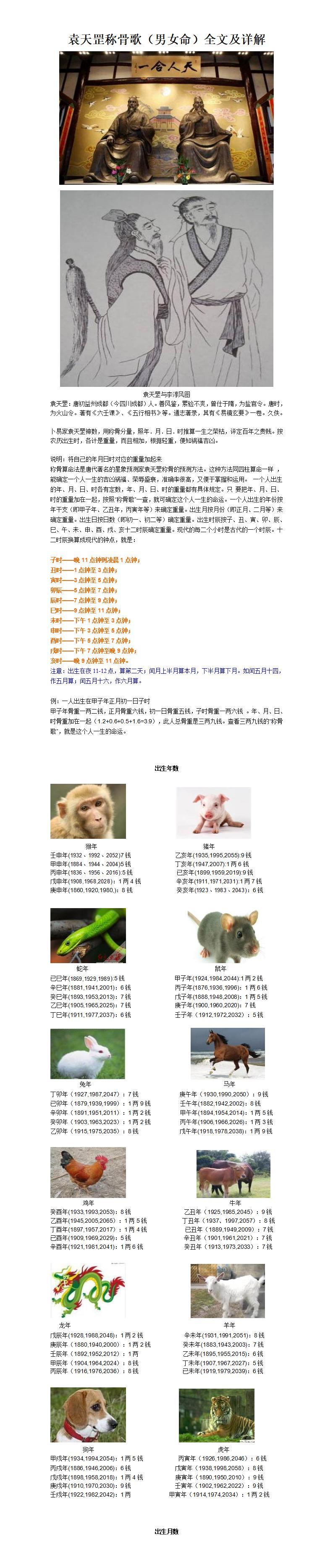 袁天罡称骨歌(男女命)全文及详解 电子版简体中文文档下载 第1张 袁天罡称骨歌(男女命)全文及详解 电子版简体中文文档下载 第1张